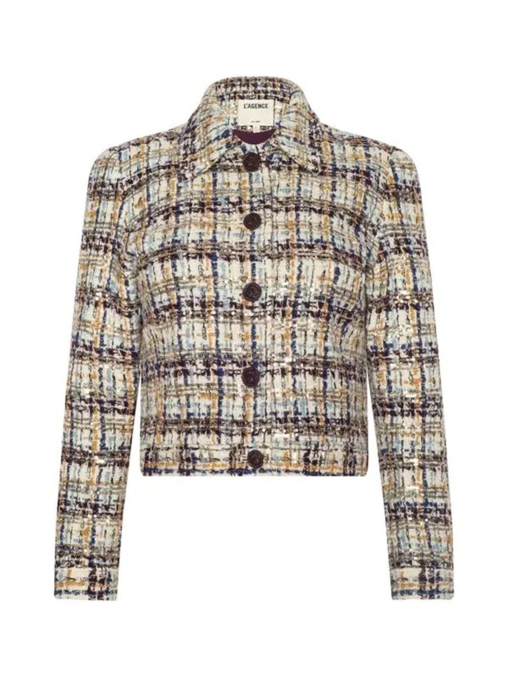 NWOT L'AGENCE Kasey Sequined Tweed Jacket, Size XS/S/M - Picture 7 of 13